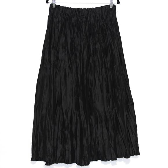 Armine Black Crinkle Pleated Midi Skirt Size XL TR 44 - Picture 2 of 7